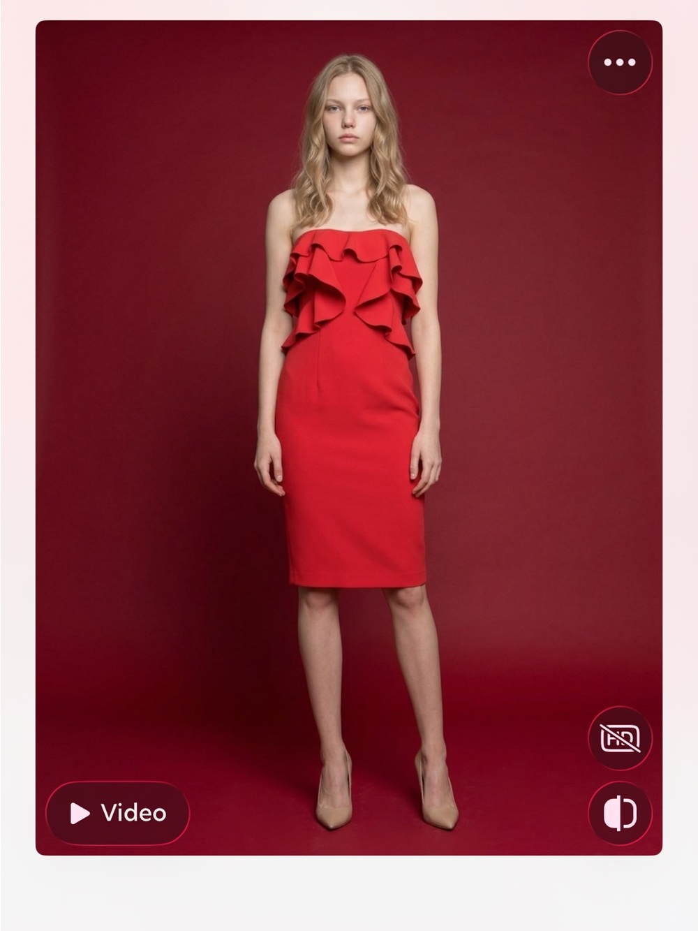 NWT black halo Ruffle Sheath Dress in Red